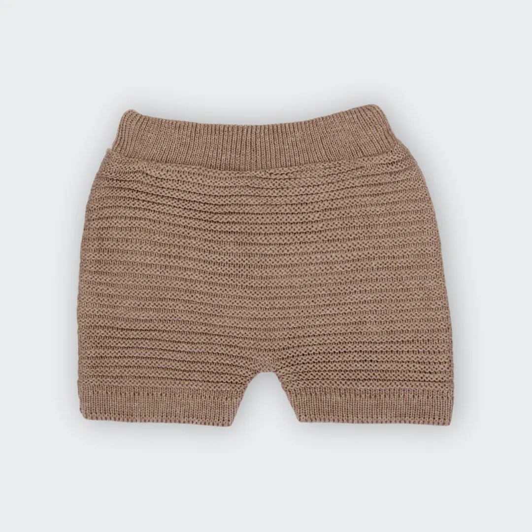 Bermuda Tricot Café com Leite - Bebê e Infantil