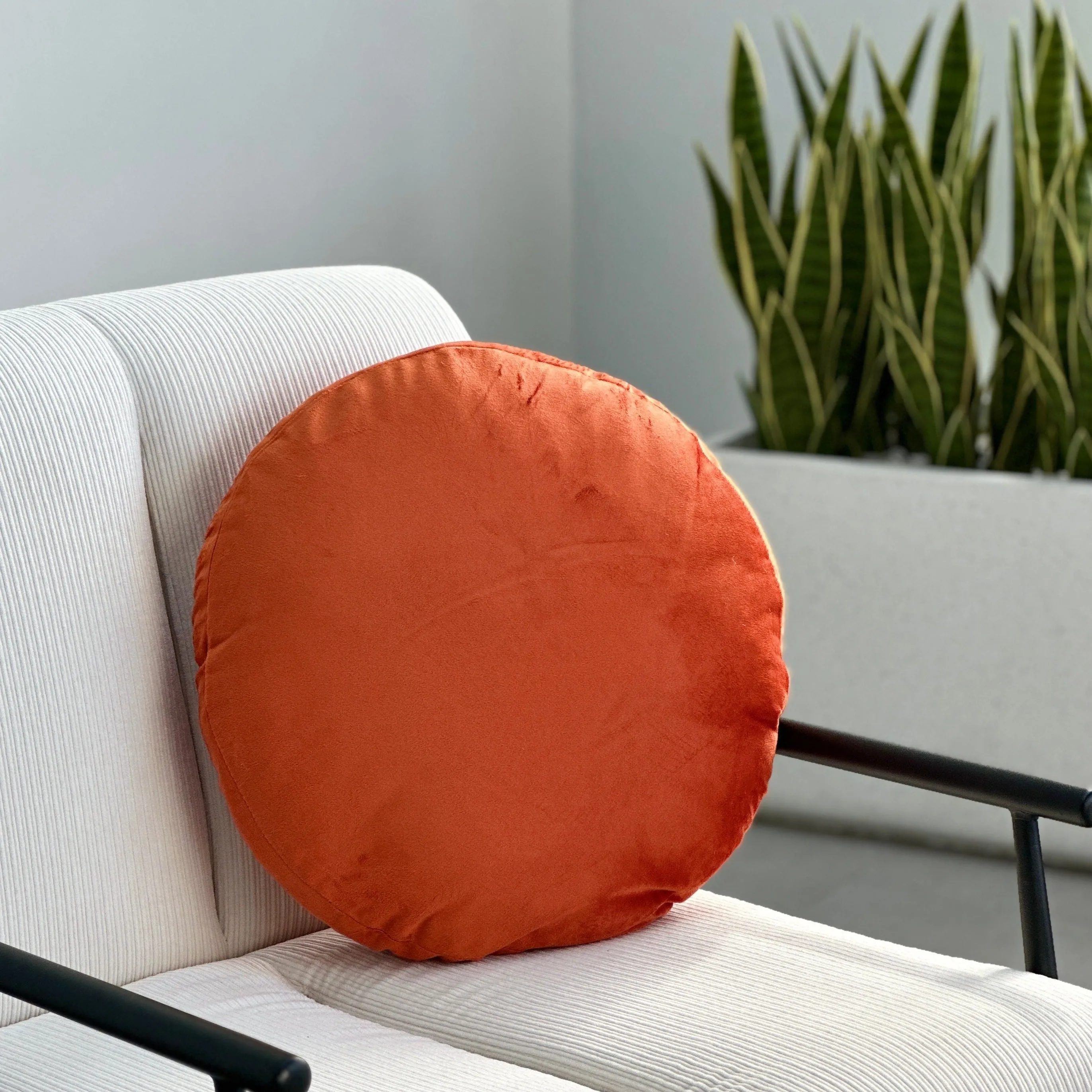 Bonbon Round Velvet Orange Pillow