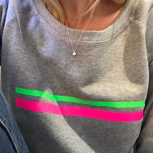 Neon pink & green stripe sweatshirt