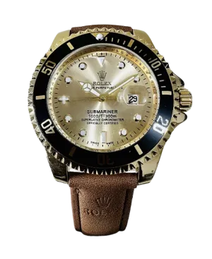 Relógio Rolex Submariner Strap Couro Brown