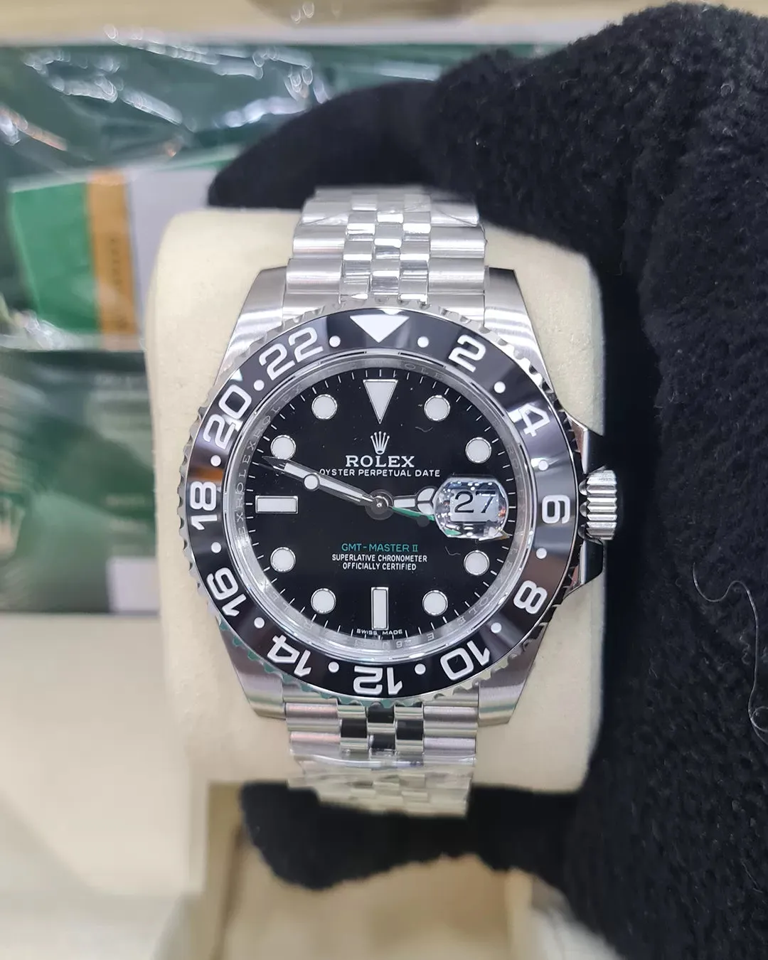 Rolex GMT Master II 116710LN on Jubilee Bracelet