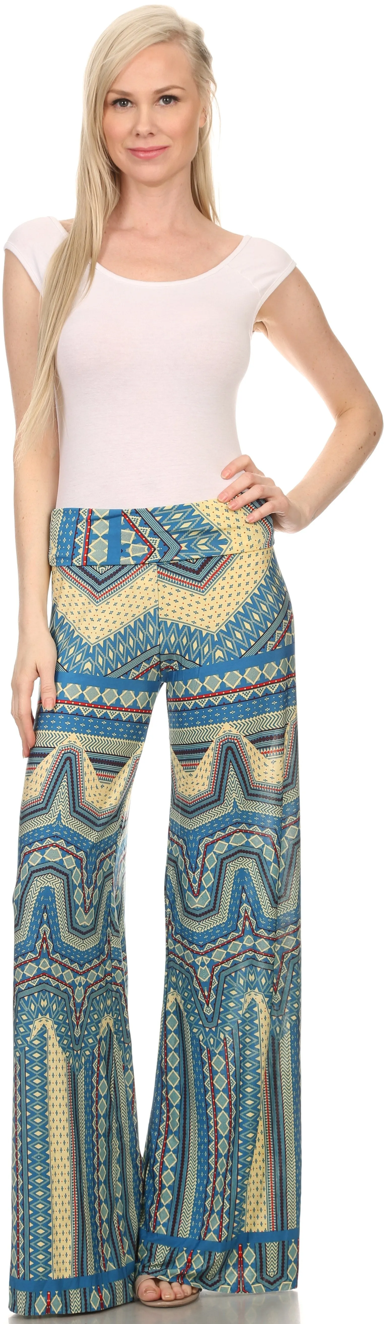 Sakkas Mikaela Spring / Summer Print Wide Leg Spandex Palazzo Pant