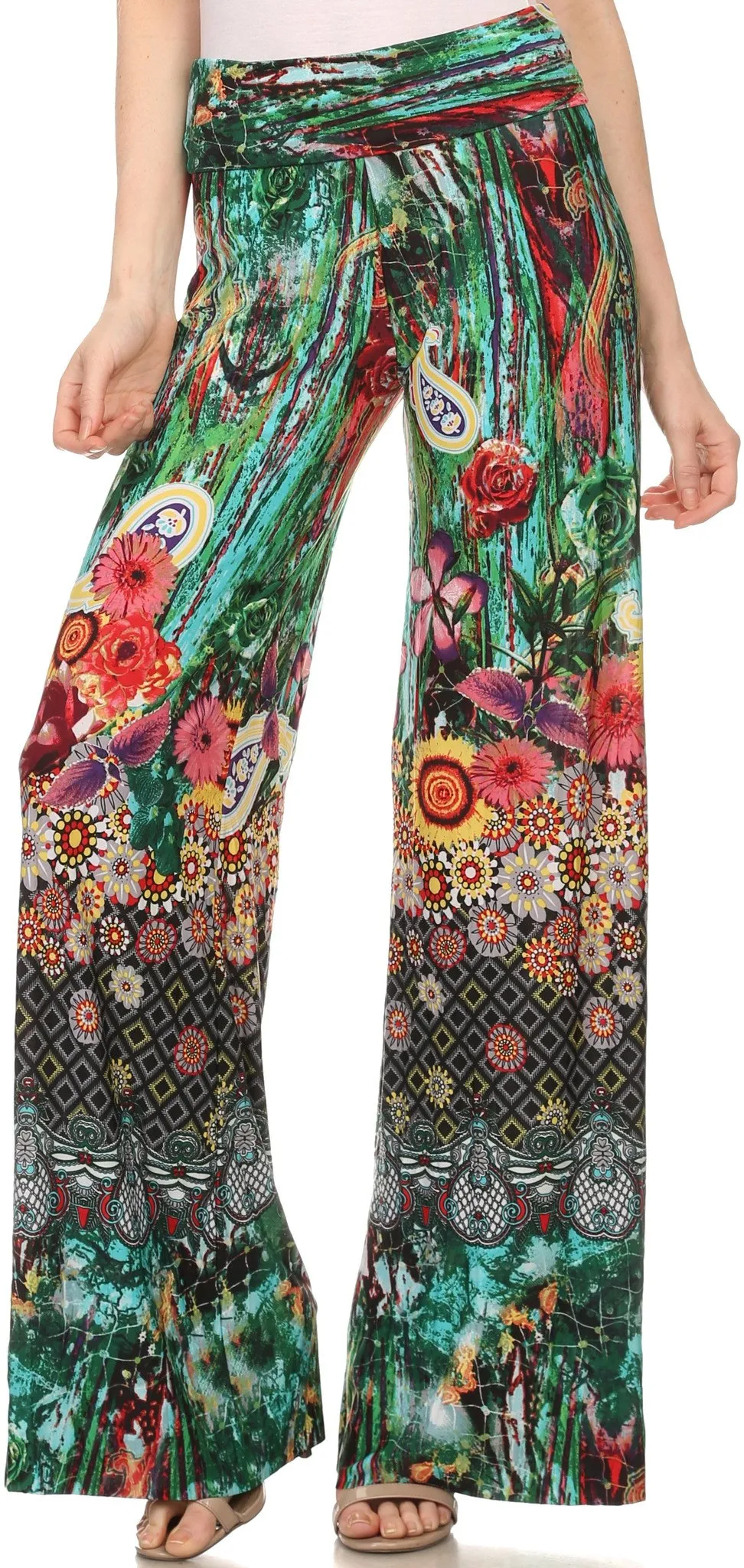 Sakkas Mikaela Spring / Summer Print Wide Leg Spandex Palazzo Pant