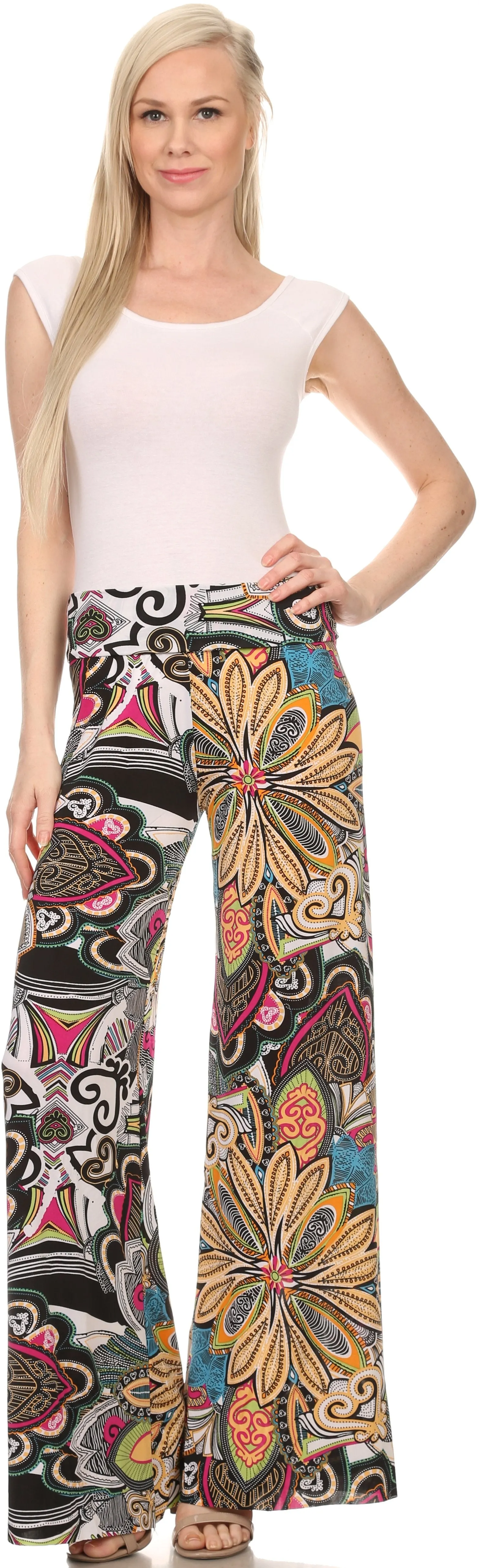 Sakkas Mikaela Spring / Summer Print Wide Leg Spandex Palazzo Pant