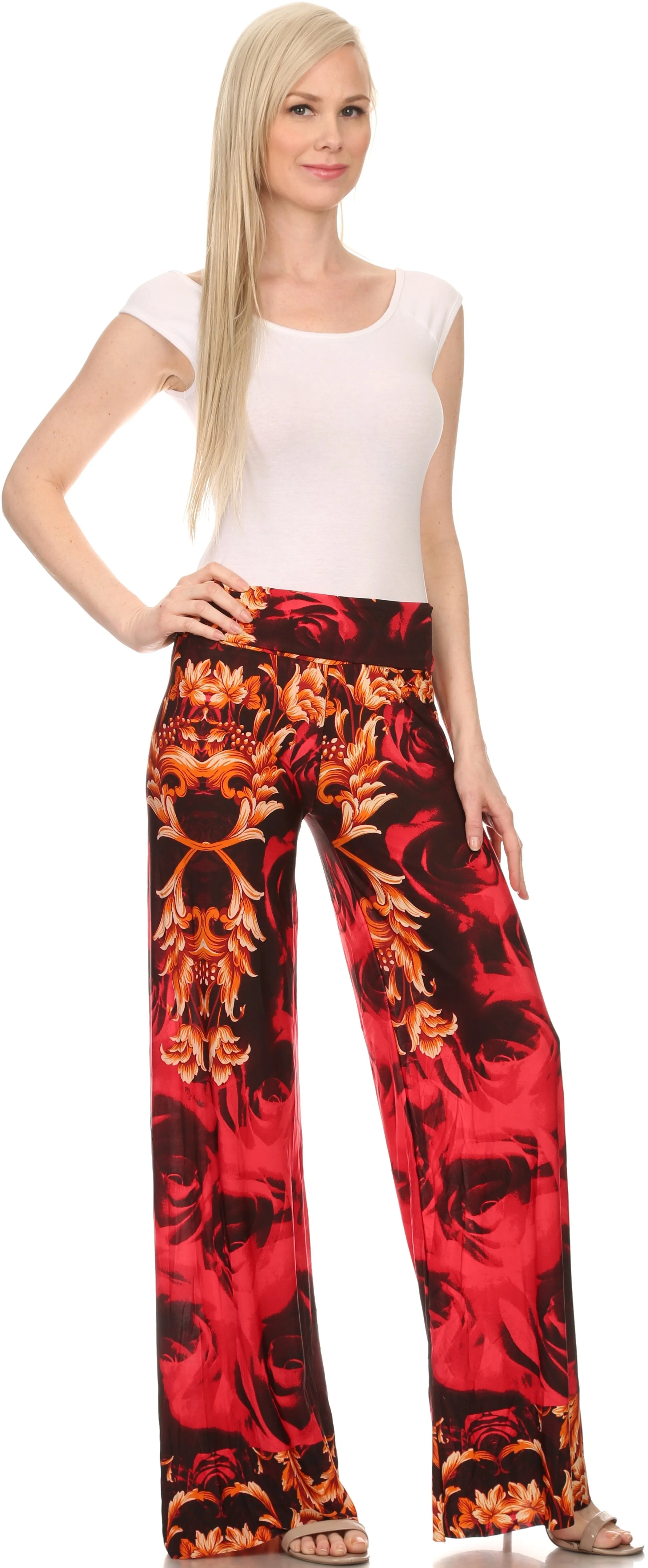 Sakkas Mikaela Spring / Summer Print Wide Leg Spandex Palazzo Pant