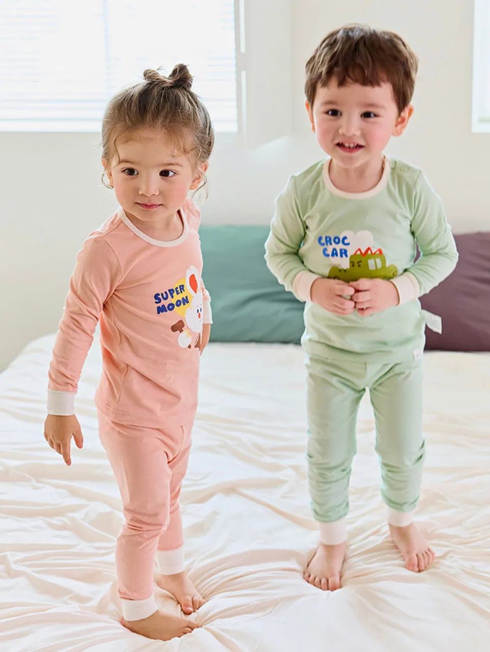 Single Spandex Fabric Pajamas set-Super Moon