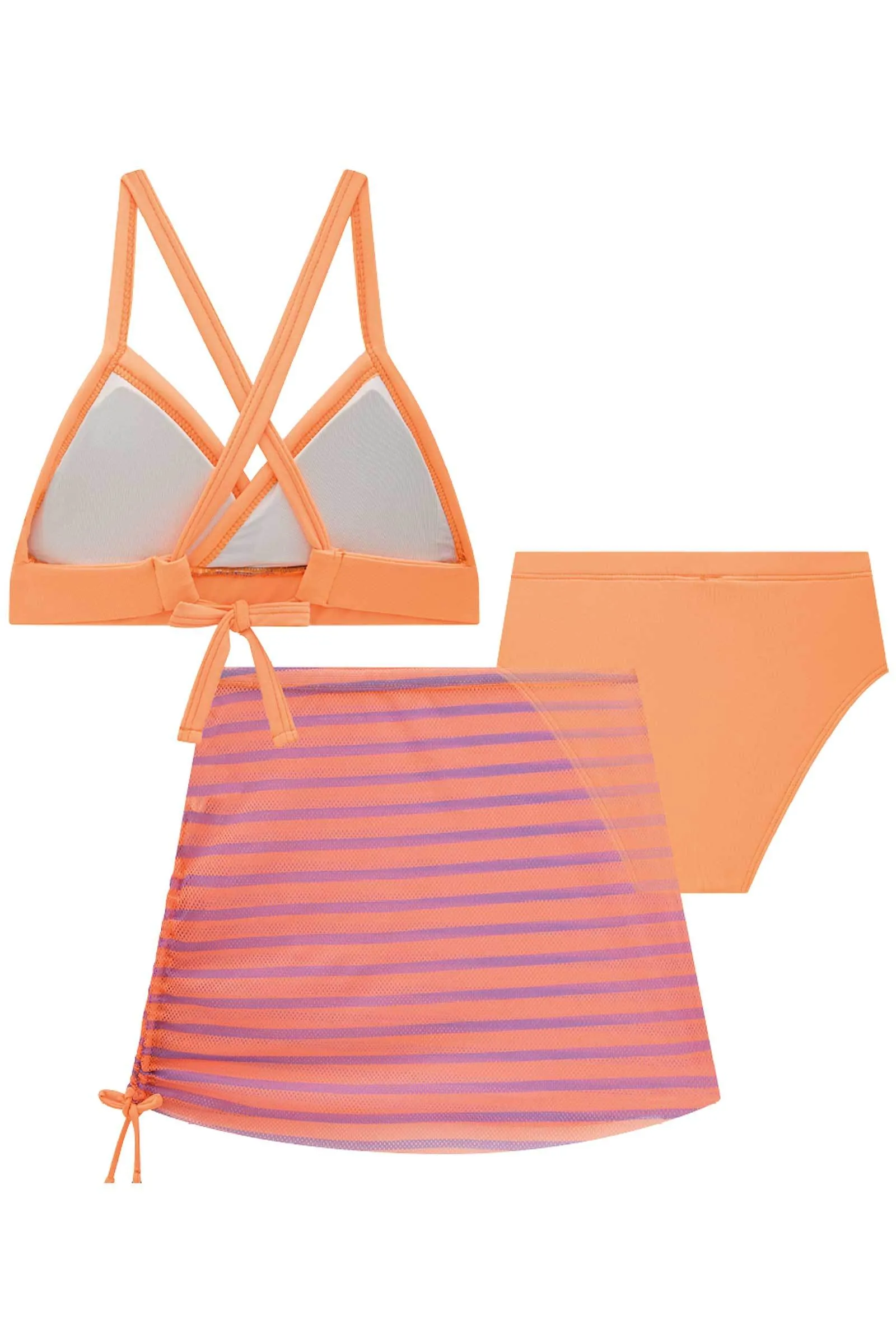 **UV 50  Protected Bikini Set with Stylish Mesh Skirt - Model 78311 by Vic & Vicky**