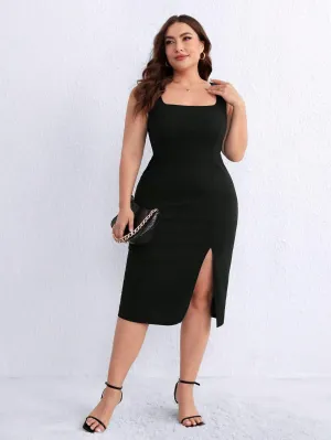 Vestido Midi Com Fenda Lateral Plus Size - Edith