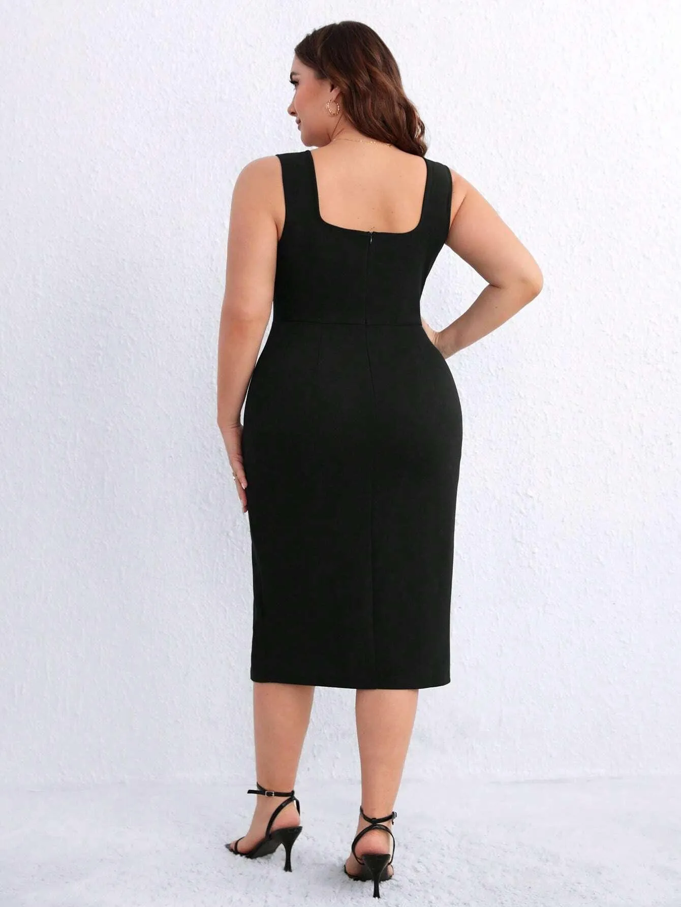 Vestido Midi Com Fenda Lateral Plus Size - Edith